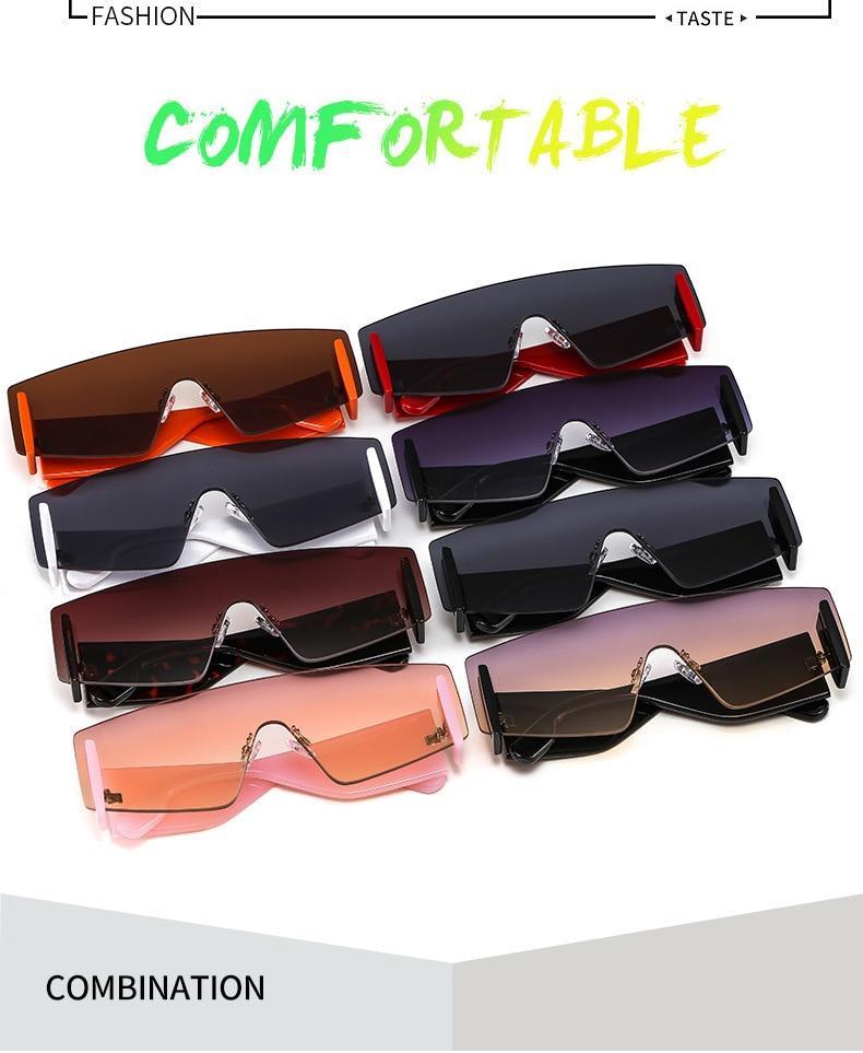 Stylish Big Rimless Classic Sunglasses In Square Shape For Women & Men New Oversize & Retro Style Sunglasses Rectangle Shape Eyewear Shades Oversized Fashion Sunglasses For Women