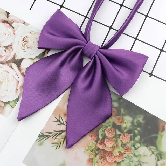 Stylish Colorful Women‘s Shirts Bowtie Ladies Girl School Wedding Party Bowtie For Women Adjustable Pre-tied Solid Color Handmade Bowties for Women