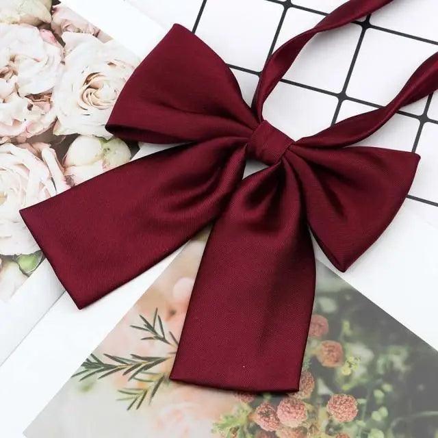 Stylish Colorful Women‘s Shirts Bowtie Ladies Girl School Wedding Party Bowtie For Women Adjustable Pre-tied Solid Color Handmade Bowties for Women