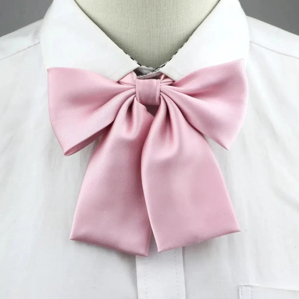 Stylish Colorful Women‘s Shirts Bowtie Ladies Girl School Wedding Party Bowtie For Women Adjustable Pre-tied Solid Color Handmade Bowties for Women