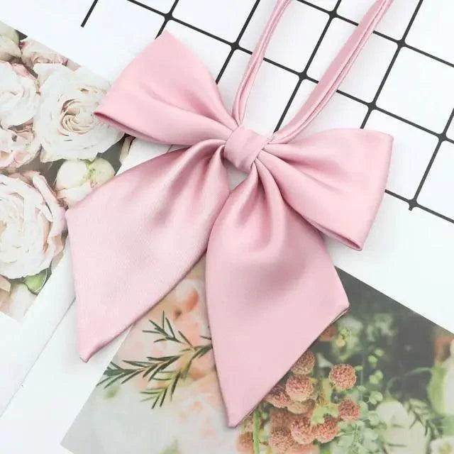Stylish Colorful Women‘s Shirts Bowtie Ladies Girl School Wedding Party Bowtie For Women Adjustable Pre-tied Solid Color Handmade Bowties for Women