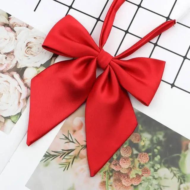 Stylish Colorful Women‘s Shirts Bowtie Ladies Girl School Wedding Party Bowtie For Women Adjustable Pre-tied Solid Color Handmade Bowties for Women