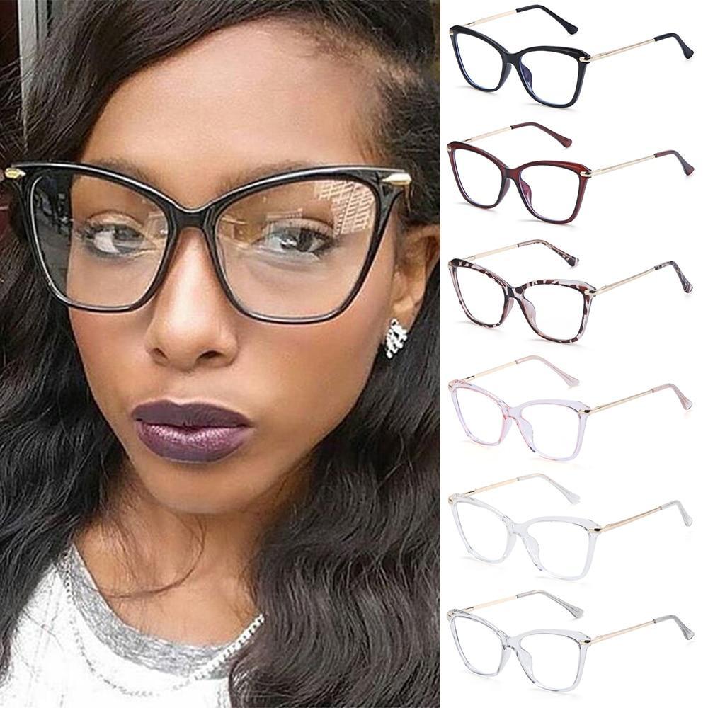 Stylish Eyeglasses Glasses Clear Lens Blue Light Blocking Glasses Women Men Fashion Cat Eye Glasses Computer Gaming Eyeglasses Eye Protection Eyewear
