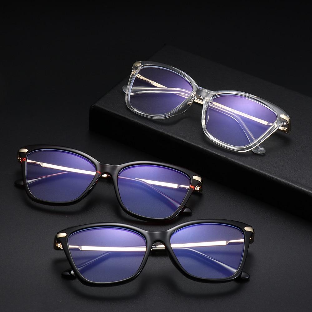 Stylish Eyeglasses Glasses Clear Lens Blue Light Blocking Glasses Women Men Fashion Cat Eye Glasses Computer Gaming Eyeglasses Eye Protection Eyewear