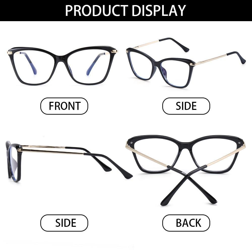 Stylish Eyeglasses Glasses Clear Lens Blue Light Blocking Glasses Women Men Fashion Cat Eye Glasses Computer Gaming Eyeglasses Eye Protection Eyewear