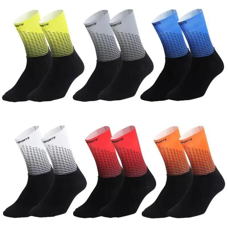 Stylish Fabric Cycling Socks Compression Anti Slip Breathable Sport Socks For Men And Women Functional Sports Athletics Breathable Socks