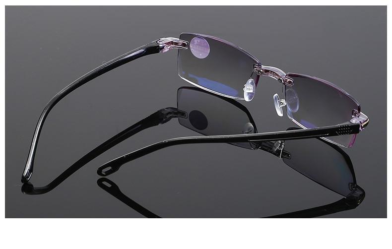 Stylish Fashionable Blue Light Blocking Rimless Reading Glasses Women Men Simple Modern Square Frameless Diopters Glasses Frameless Reading Glasses Blue Light Blocking Rimless Computer Reader Lightweight Anti Glare Filter Eyeglasses