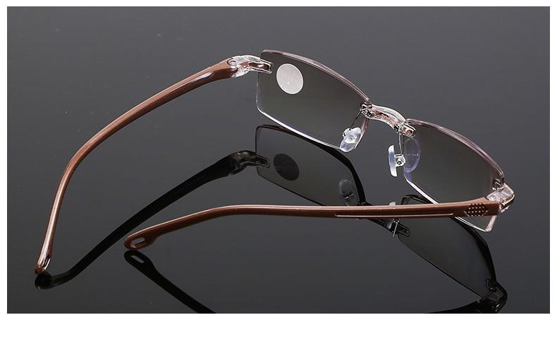 Stylish Fashionable Blue Light Blocking Rimless Reading Glasses Women Men Simple Modern Square Frameless Diopters Glasses Frameless Reading Glasses Blue Light Blocking Rimless Computer Reader Lightweight Anti Glare Filter Eyeglasses
