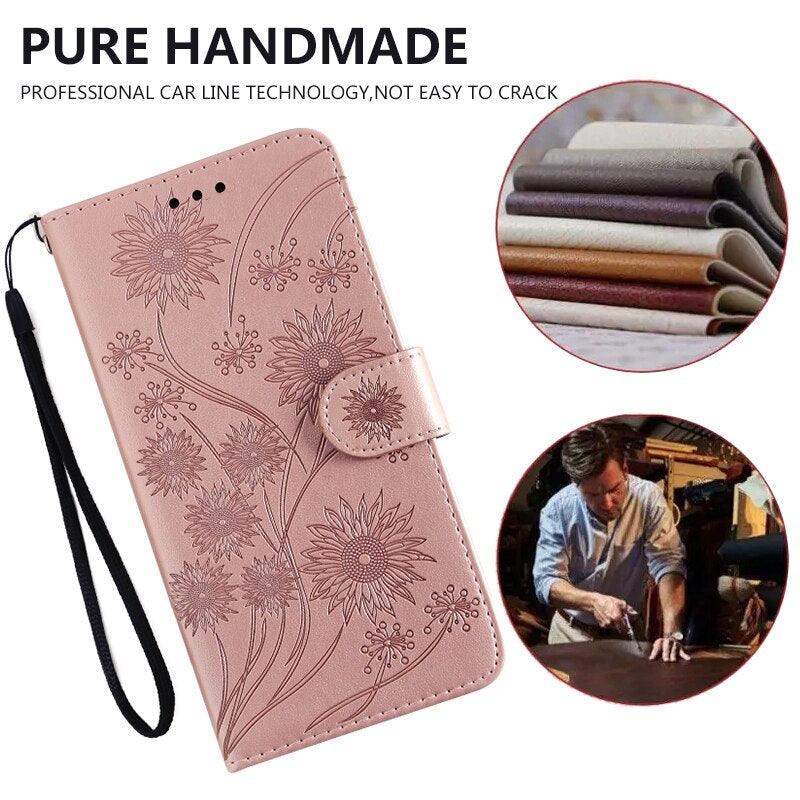 Stylish Wallet Flip Cover Embossing Credit Cards Slot Pockets PU Leather Wallet Cover For Xiaomi Redmi Note 9 7 8 Pro 9A 7A 9C 8T 6 Leather Flip Book Case For Red MI 11 Note 10 9T 5 9S Po co X3 NFC M3 M4 4X Cover