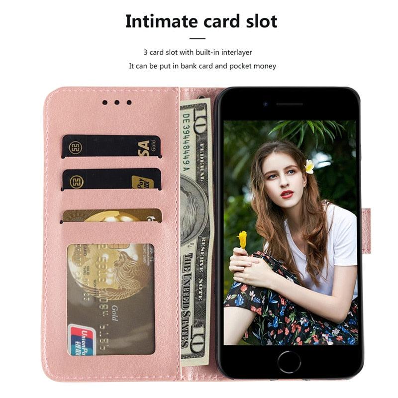 Stylish Wallet Flip Cover Embossing Credit Cards Slot Pockets PU Leather Wallet Cover For Xiaomi Redmi Note 9 7 8 Pro 9A 7A 9C 8T 6 Leather Flip Book Case For Red MI 11 Note 10 9T 5 9S Po co X3 NFC M3 M4 4X Cover