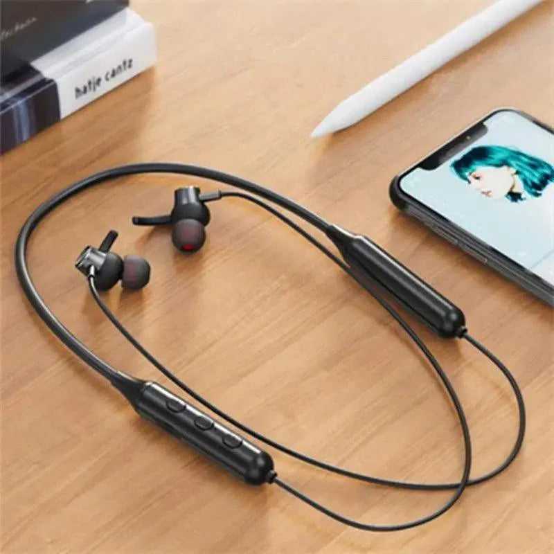 Stylish Wireless Bluetooth Earphones Magnetic Sports Running Headset IPX5 Waterproof Noise Cancelling Stereo Magnetic Earphones With Mic For Workout Running Gym