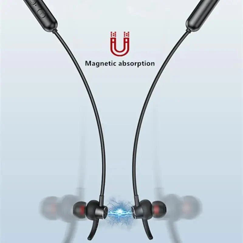 Stylish Wireless Bluetooth Earphones Magnetic Sports Running Headset IPX5 Waterproof Noise Cancelling Stereo Magnetic Earphones With Mic For Workout Running Gym