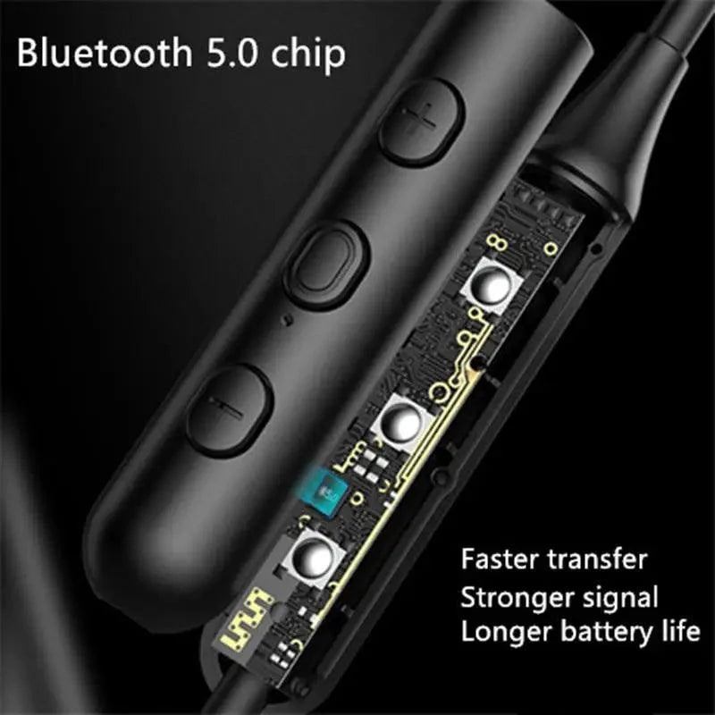 Stylish Wireless Bluetooth Earphones Magnetic Sports Running Headset IPX5 Waterproof Noise Cancelling Stereo Magnetic Earphones With Mic For Workout Running Gym