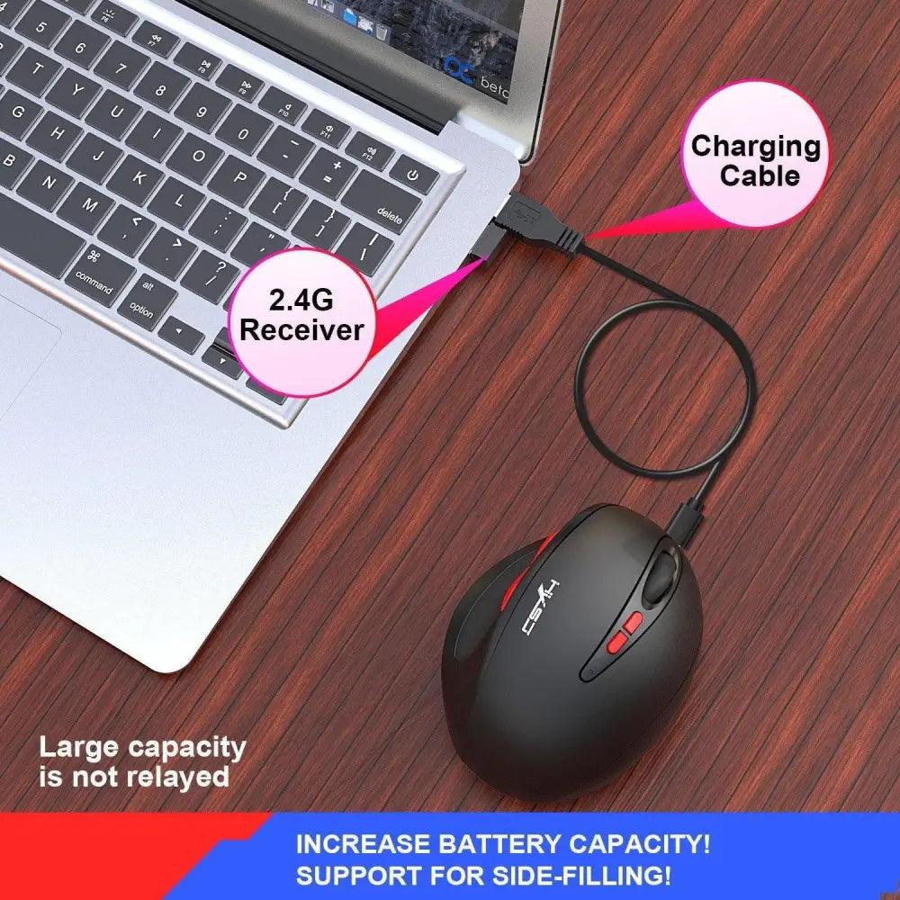 Stylish Wireless Gaming Mouse Vertical Ergonomic Rechargeable Gamer Mouse Classic USB 7 Key Magic Mouse For PC Laptop Notebook Computer Desktop