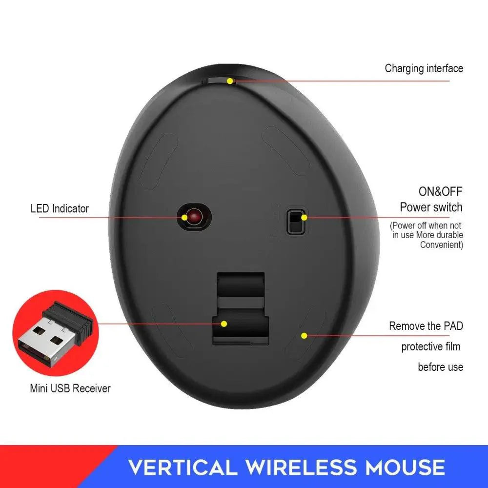 Stylish Wireless Gaming Mouse Vertical Ergonomic Rechargeable Gamer Mouse Classic USB 7 Key Magic Mouse For PC Laptop Notebook Computer Desktop