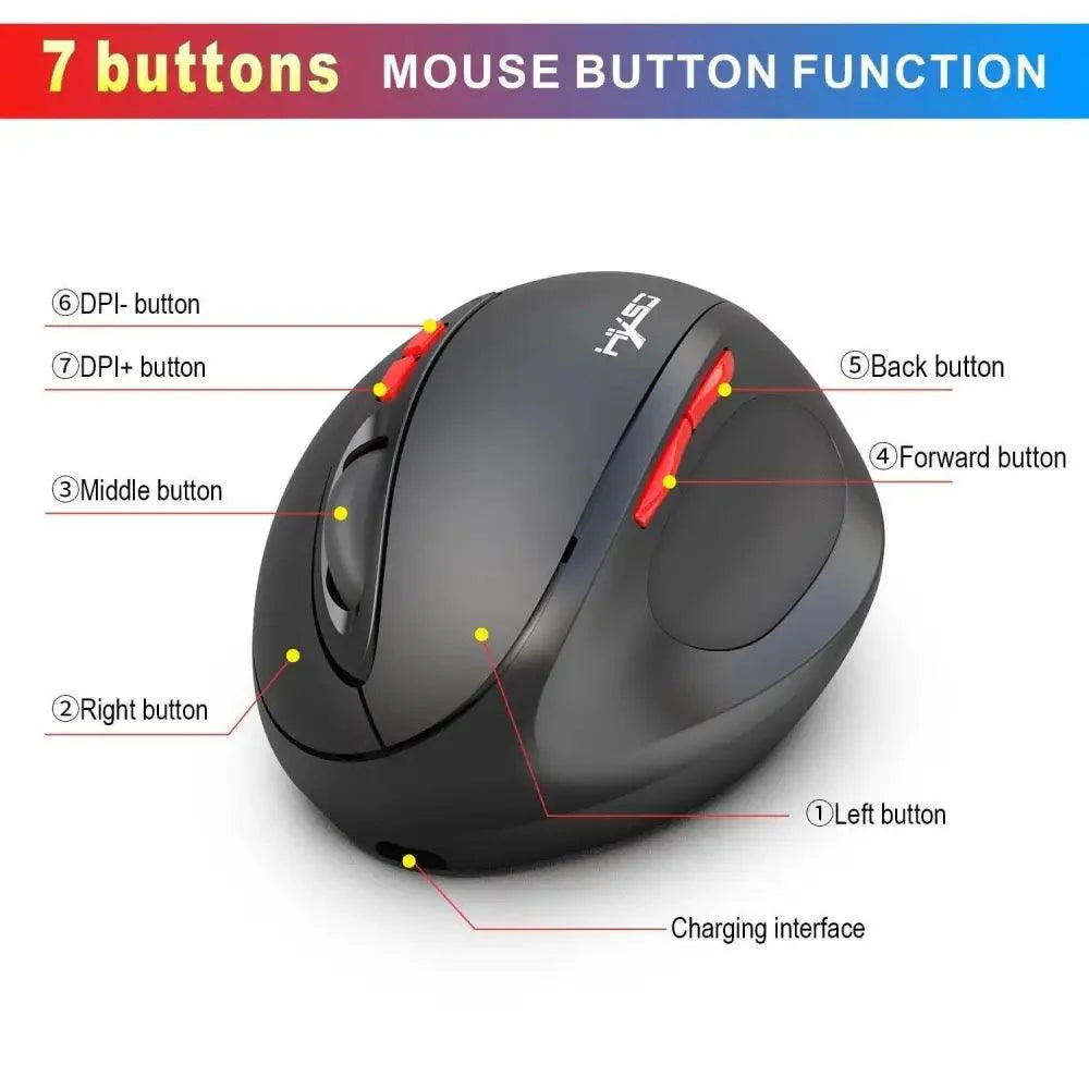Stylish Wireless Gaming Mouse Vertical Ergonomic Rechargeable Gamer Mouse Classic USB 7 Key Magic Mouse For PC Laptop Notebook Computer Desktop