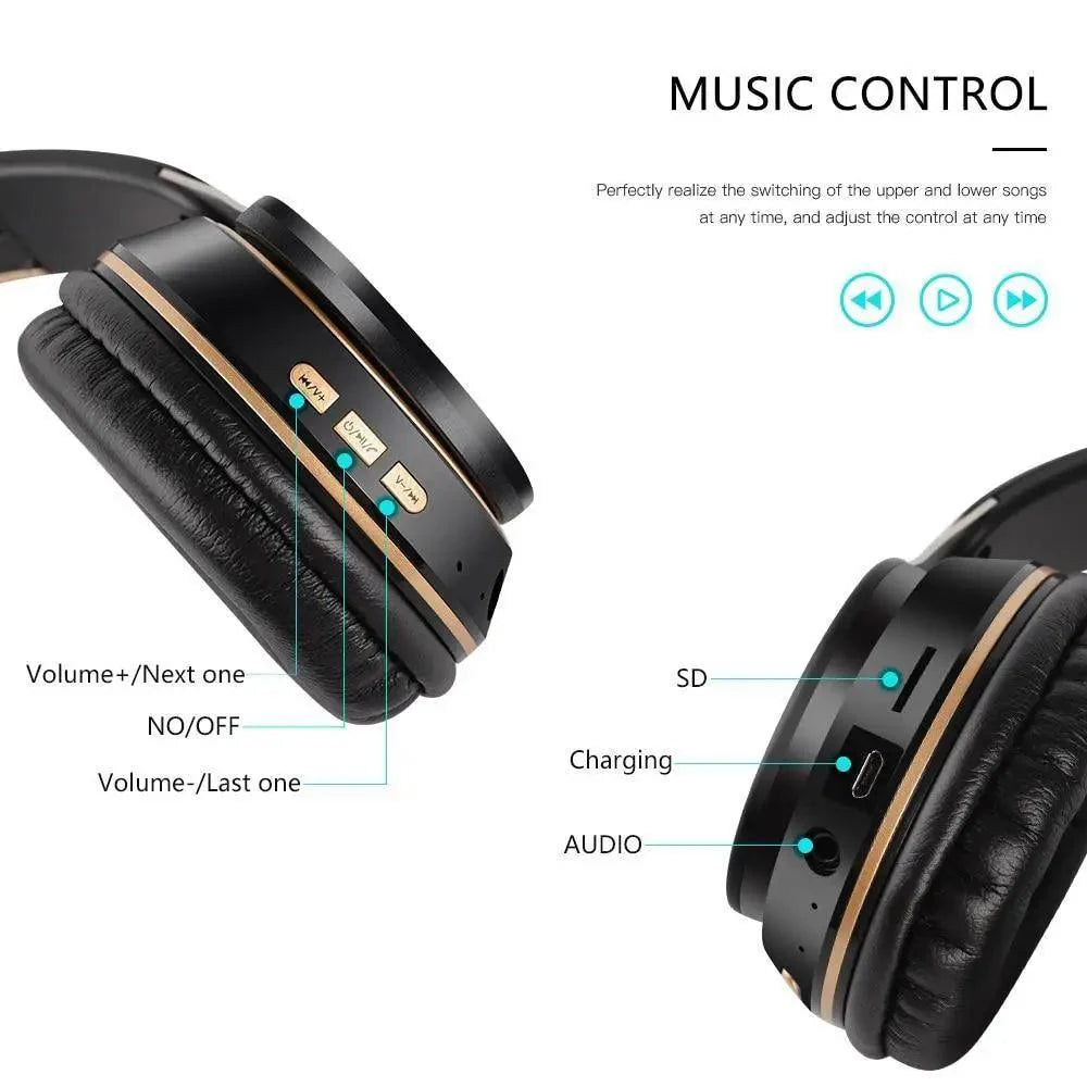 Stylish Wireless Headphones 3D Stereo Bluetooth Foldable Gaming Headphones With Mic Foldable Lightweight Neckband Headphone For Mobile PC Laptop