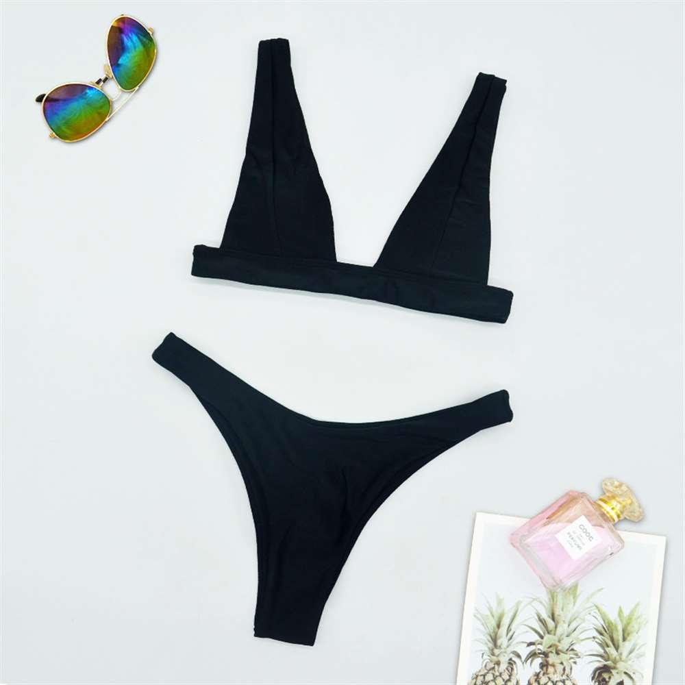 Summer Bikini Stylish Swimwear Women Halter Push Up Bikini Women's Neck Triangle Bikini Set Leopard Print Two Piece Swimsuits Set Swimsuit Female Lemon Print Bandage Bathing Suit
