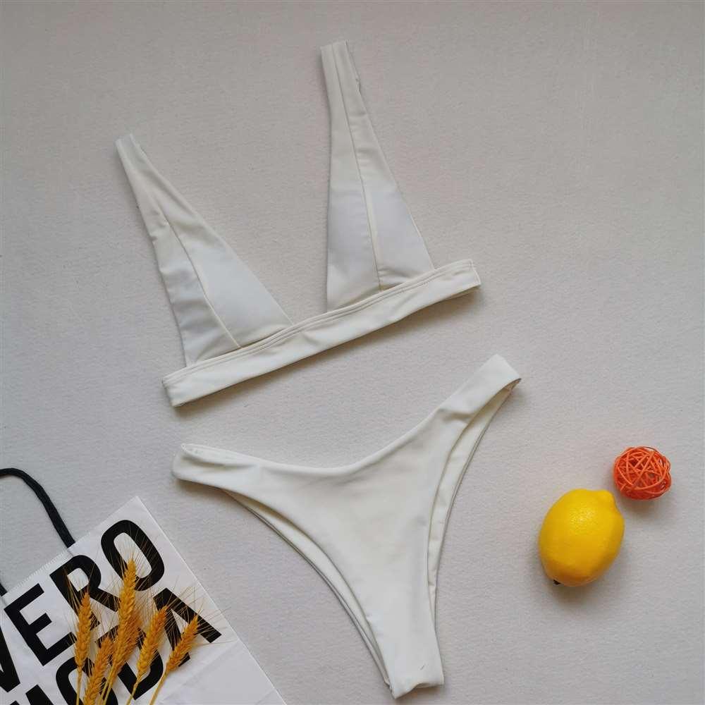 Summer Bikini Stylish Swimwear Women Halter Push Up Bikini Women's Neck Triangle Bikini Set Leopard Print Two Piece Swimsuits Set Swimsuit Female Lemon Print Bandage Bathing Suit