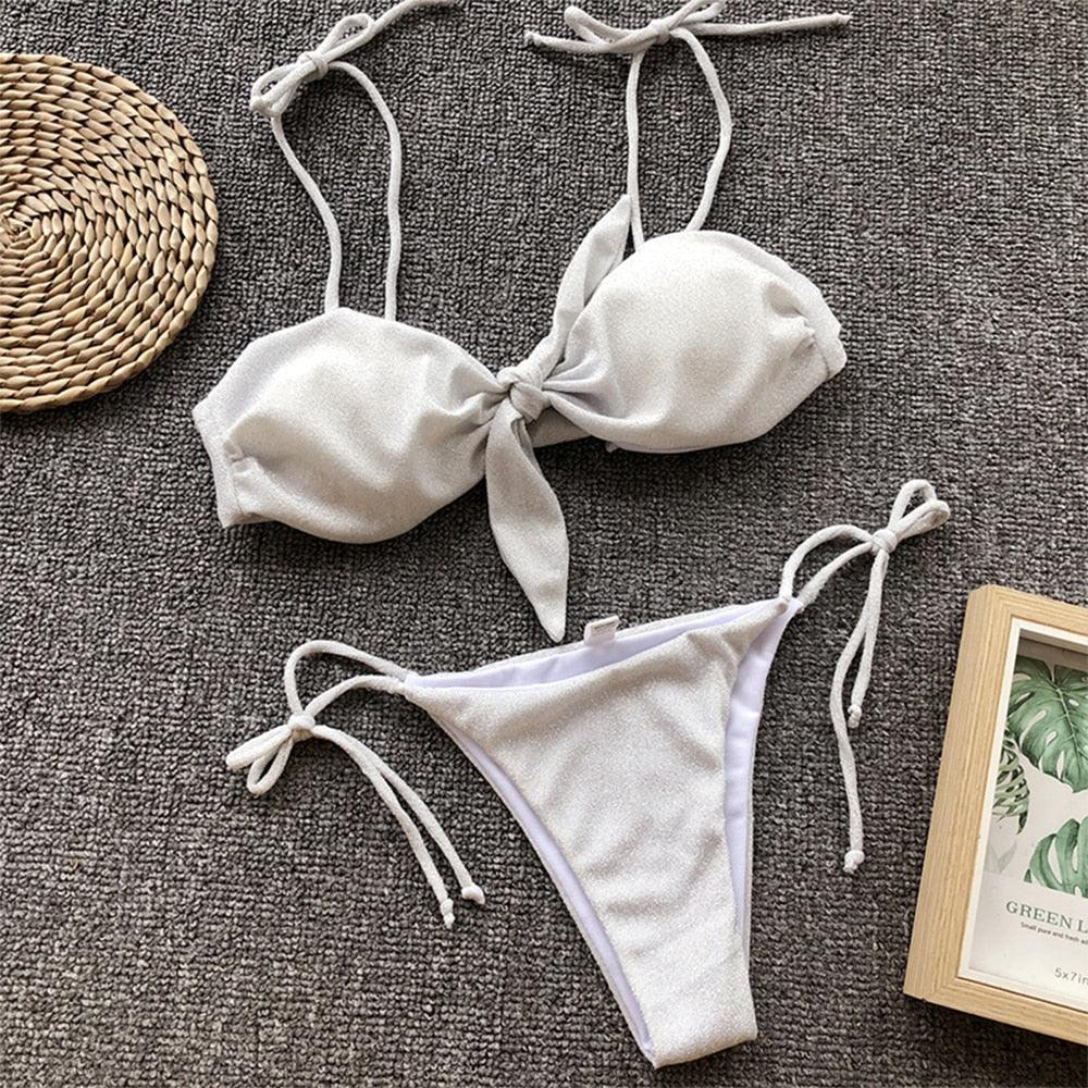 Summer Cute Vintage Women's Swimsuit Bikini Split Swimwear Women's Swimwear Women's 2-piece Beachwear Loose Bikini Fashion Retro Bikini Fashion Beachwear Summer Spa Beach Surf Sport