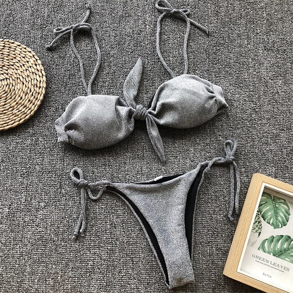 Summer Cute Vintage Women's Swimsuit Bikini Split Swimwear Women's Swimwear Women's 2-piece Beachwear Loose Bikini Fashion Retro Bikini Fashion Beachwear Summer Spa Beach Surf Sport