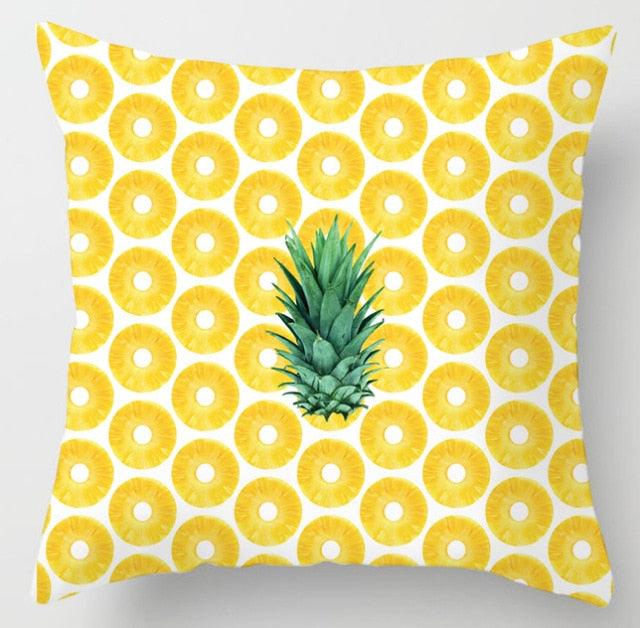 Summer Fashion Fresh Yellow Cute Pillows Case Geometry Yellow Pillow Case Cushion Cover Polyester Pillowcase Floral Cushion Case Modern Decorative Pillows For Bed Sofa Couch 45x45CM