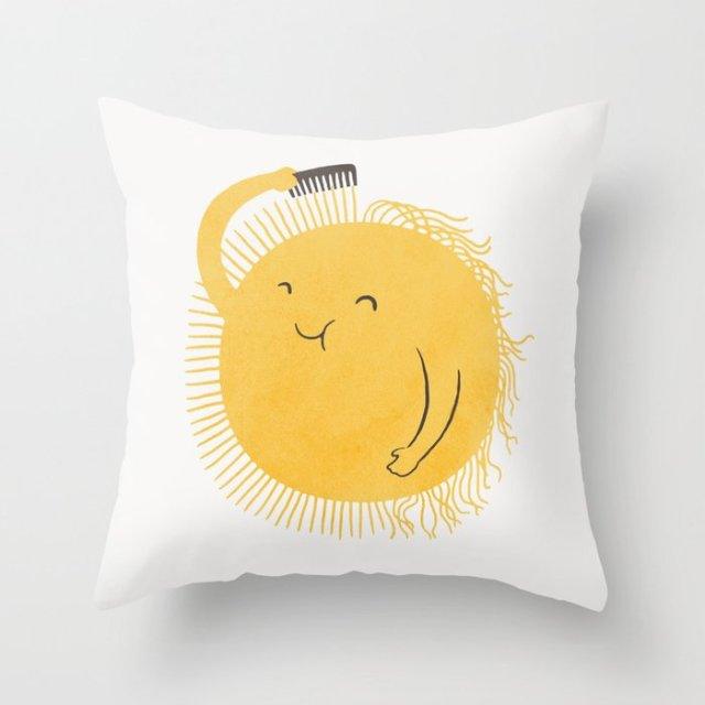 Summer Fashion Fresh Yellow Cute Pillows Case Geometry Yellow Pillow Case Cushion Cover Polyester Pillowcase Floral Cushion Case Modern Decorative Pillows For Bed Sofa Couch 45x45CM