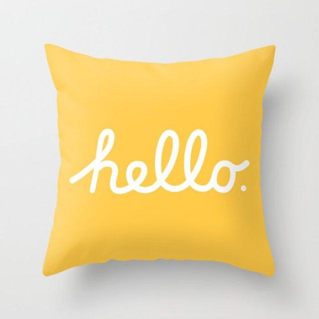 Summer Fashion Fresh Yellow Cute Pillows Case Geometry Yellow Pillow Case Cushion Cover Polyester Pillowcase Floral Cushion Case Modern Decorative Pillows For Bed Sofa Couch 45x45CM