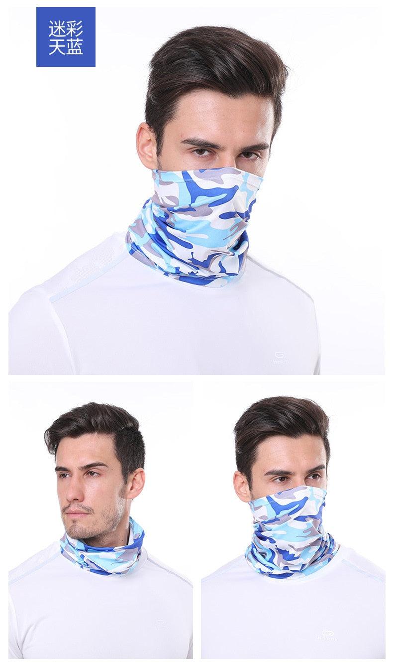 Summer Men Women Camouflage Bandana Half Face Mask Neck Gaiter Cover Face Scarf Cycling Hunting Fishing Balaclava Scarf Unisex Men Women Bandanas Polyester Breathable Windproof Anti UV Neck Cover Camping Hiking Climbing Face Mask