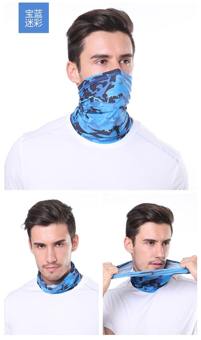 Summer Men Women Camouflage Bandana Half Face Mask Neck Gaiter Cover Face Scarf Cycling Hunting Fishing Balaclava Scarf Unisex Men Women Bandanas Polyester Breathable Windproof Anti UV Neck Cover Camping Hiking Climbing Face Mask