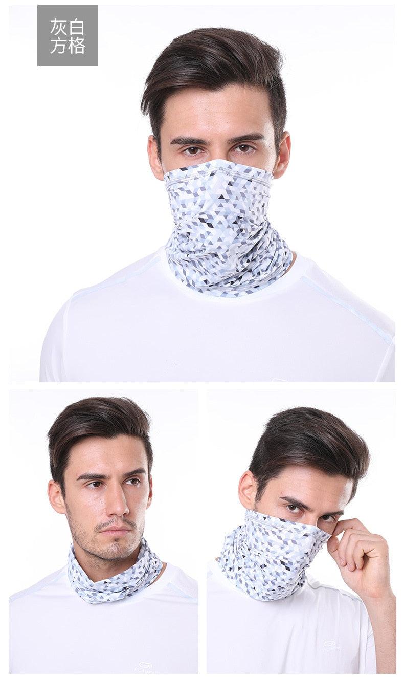 Summer Men Women Camouflage Bandana Half Face Mask Neck Gaiter Cover Face Scarf Cycling Hunting Fishing Balaclava Scarf Unisex Men Women Bandanas Polyester Breathable Windproof Anti UV Neck Cover Camping Hiking Climbing Face Mask