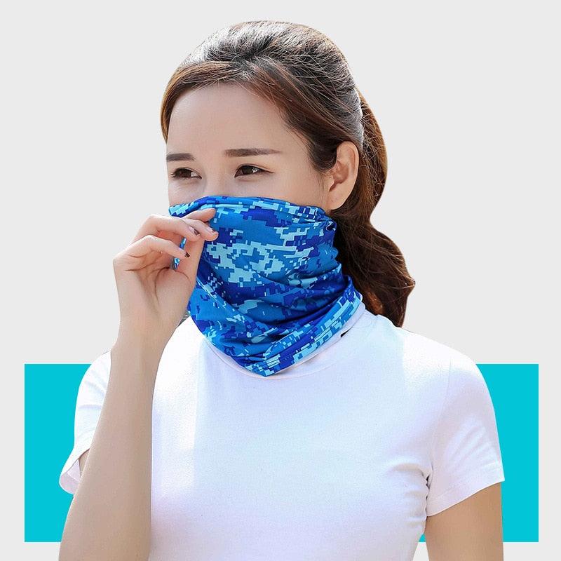 Summer Men Women Camouflage Bandana Half Face Mask Neck Gaiter Cover Face Scarf Cycling Hunting Fishing Balaclava Scarf Unisex Men Women Bandanas Polyester Breathable Windproof Anti UV Neck Cover Camping Hiking Climbing Face Mask