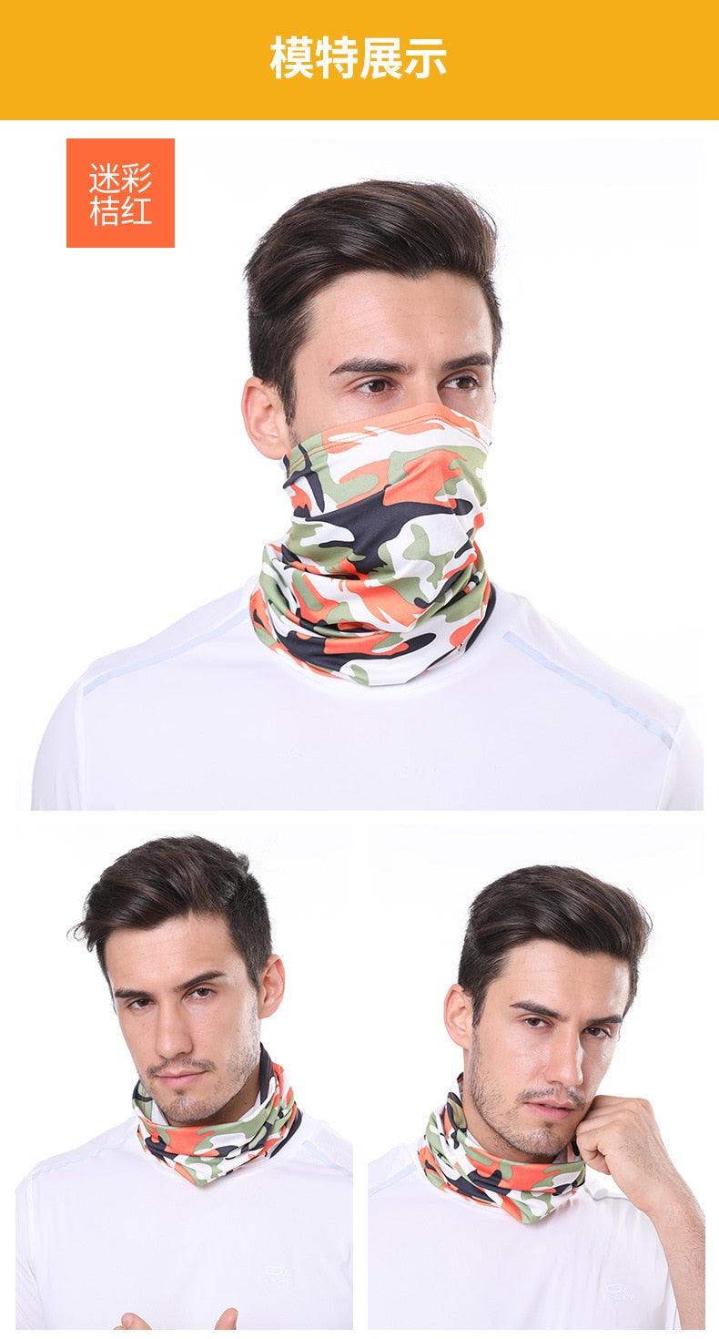Summer Men Women Camouflage Bandana Half Face Mask Neck Gaiter Cover Face Scarf Cycling Hunting Fishing Balaclava Scarf Unisex Men Women Bandanas Polyester Breathable Windproof Anti UV Neck Cover Camping Hiking Climbing Face Mask
