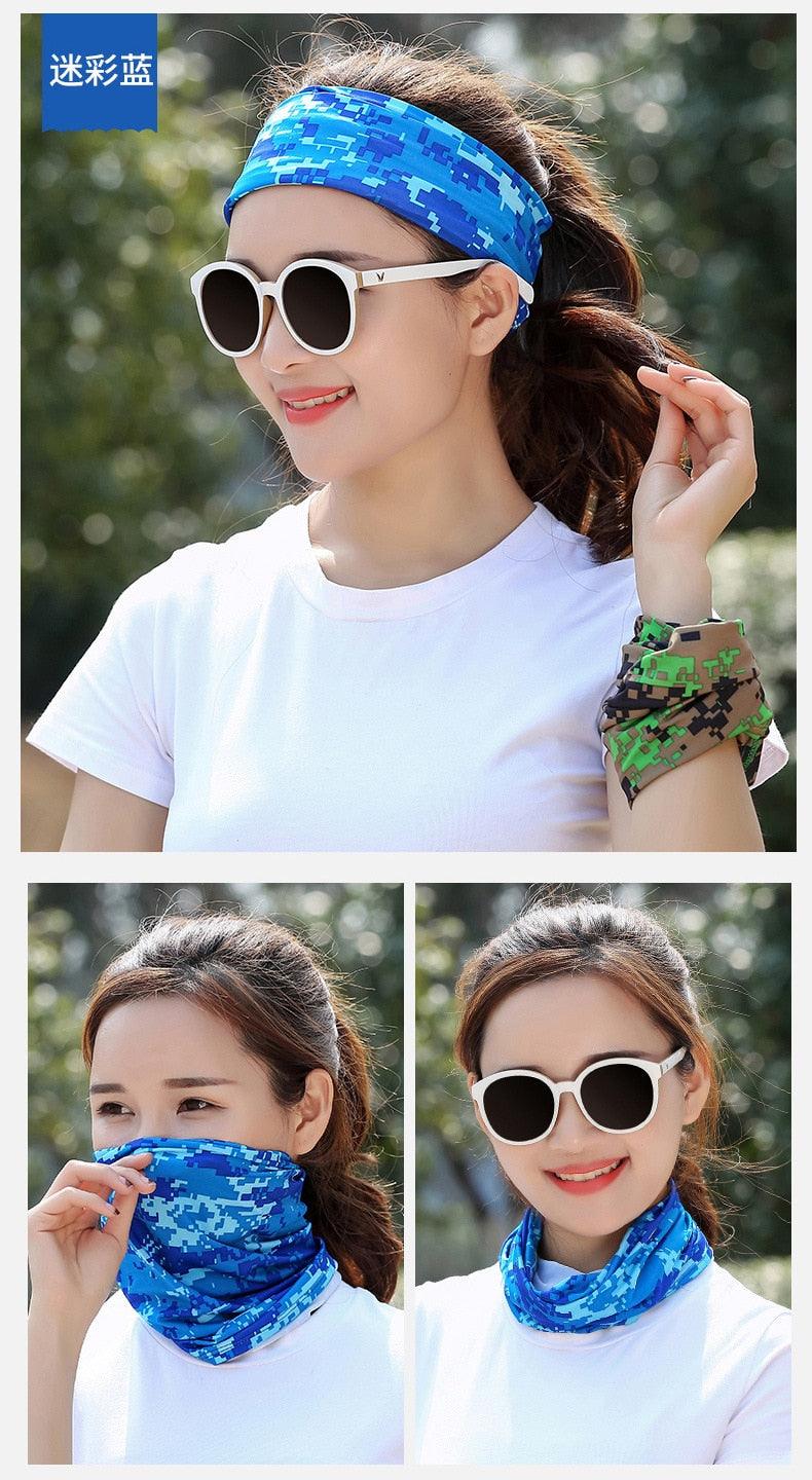 Summer Men Women Camouflage Bandana Half Face Mask Neck Gaiter Cover Face Scarf Cycling Hunting Fishing Balaclava Scarf Unisex Men Women Bandanas Polyester Breathable Windproof Anti UV Neck Cover Camping Hiking Climbing Face Mask