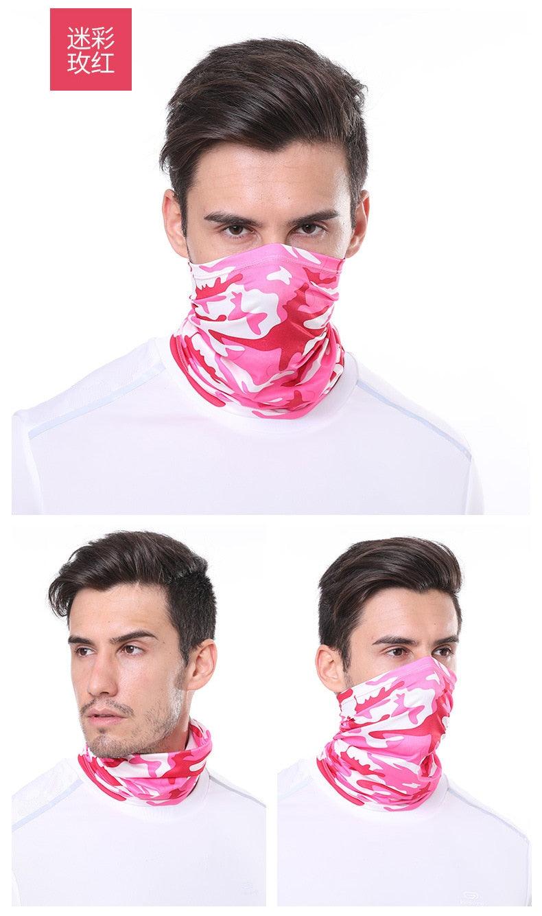 Summer Men Women Camouflage Bandana Half Face Mask Neck Gaiter Cover Face Scarf Cycling Hunting Fishing Balaclava Scarf Unisex Men Women Bandanas Polyester Breathable Windproof Anti UV Neck Cover Camping Hiking Climbing Face Mask
