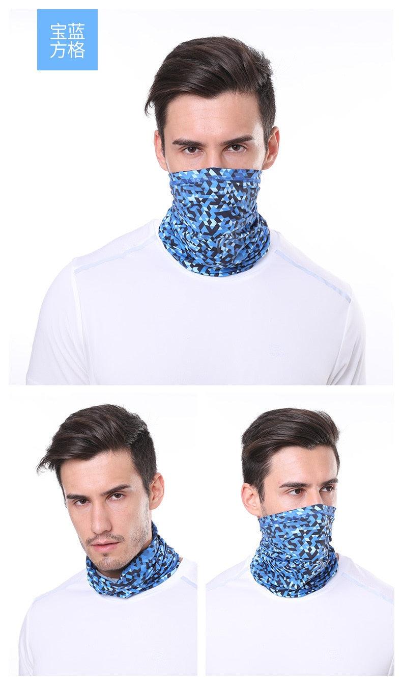 Summer Men Women Camouflage Bandana Half Face Mask Neck Gaiter Cover Face Scarf Cycling Hunting Fishing Balaclava Scarf Unisex Men Women Bandanas Polyester Breathable Windproof Anti UV Neck Cover Camping Hiking Climbing Face Mask