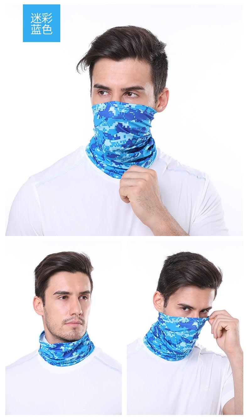 Summer Men Women Camouflage Bandana Half Face Mask Neck Gaiter Cover Face Scarf Cycling Hunting Fishing Balaclava Scarf Unisex Men Women Bandanas Polyester Breathable Windproof Anti UV Neck Cover Camping Hiking Climbing Face Mask