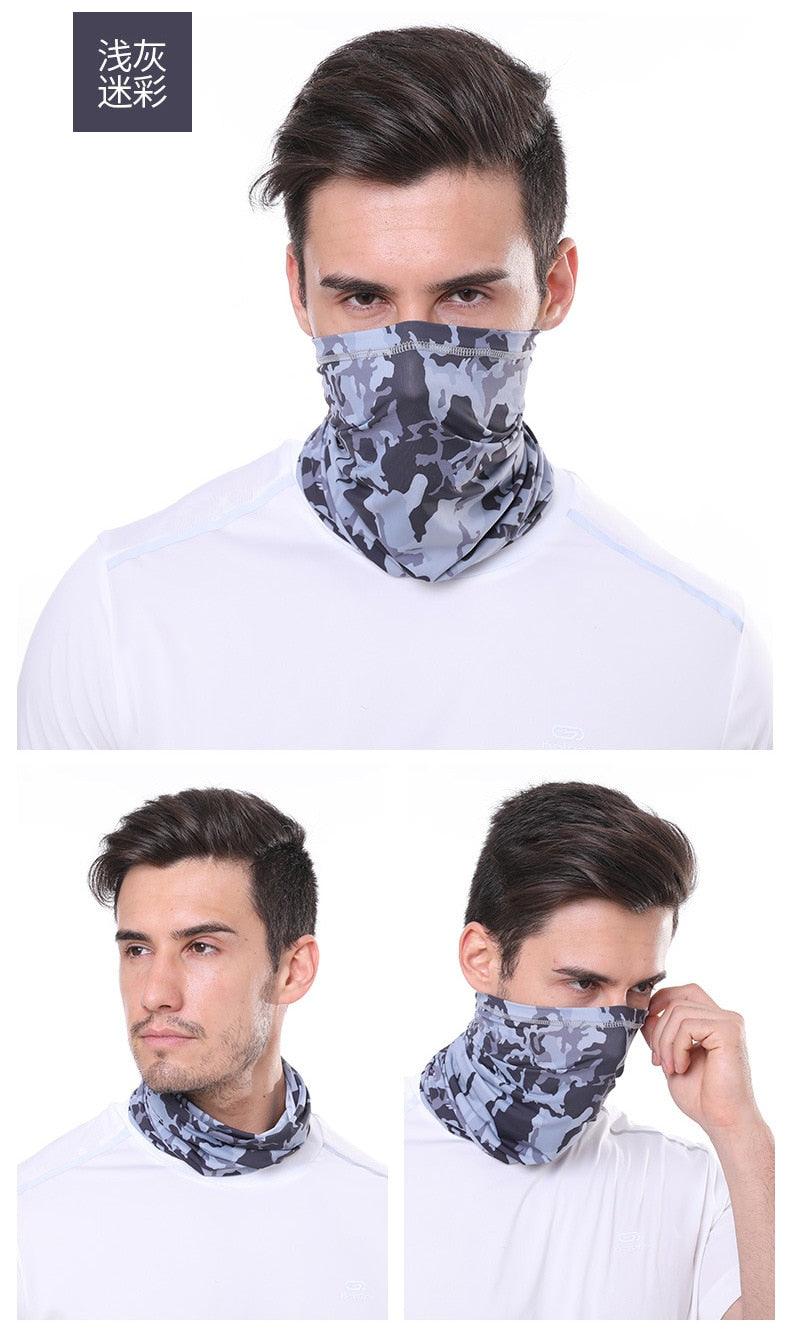 Summer Men Women Camouflage Bandana Half Face Mask Neck Gaiter Cover Face Scarf Cycling Hunting Fishing Balaclava Scarf Unisex Men Women Bandanas Polyester Breathable Windproof Anti UV Neck Cover Camping Hiking Climbing Face Mask