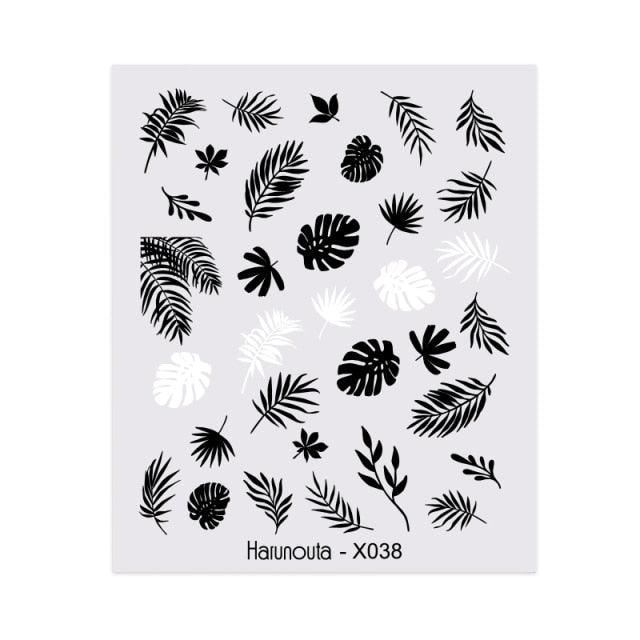 Summer Tropical Beach Coconut Tree Slippers 3D Nail Sticker Leaves Shell Transfer Decals Slider Decoration Manicures Tip Water Transfer Nail Decals Sticker For Pretty Girl Self-Adhesive Nail Decals Designer Nail Stickers for Acrylic