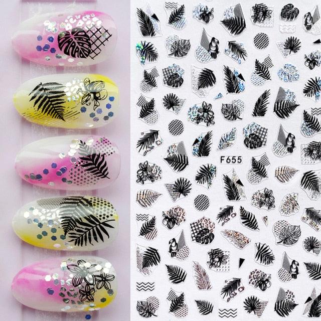 Summer Tropical Beach Coconut Tree Slippers 3D Nail Sticker Leaves Shell Transfer Decals Slider Decoration Manicures Tip Water Transfer Nail Decals Sticker For Pretty Girl Self-Adhesive Nail Decals Designer Nail Stickers for Acrylic