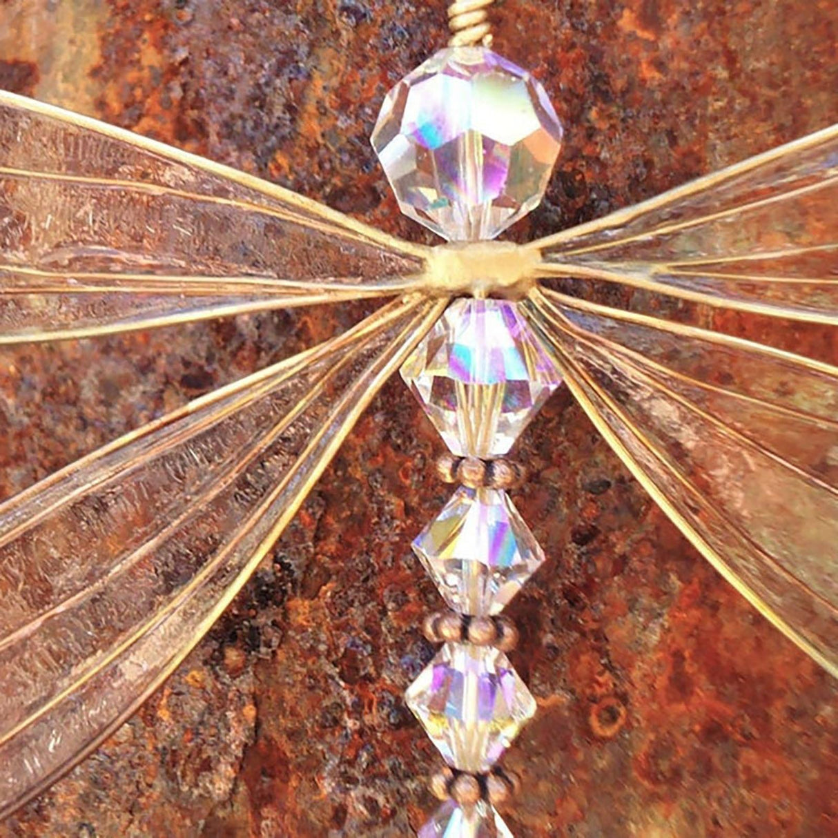 Sun Catcher Ornament Window Crystal Guardian Angel Wing Prism Pendant Rainbow Maker Collection Crystal Dragonflys Sun-catcher Wind Chimes Home Garden Hanging Decor Gifts Photography Prop Festival Decoration