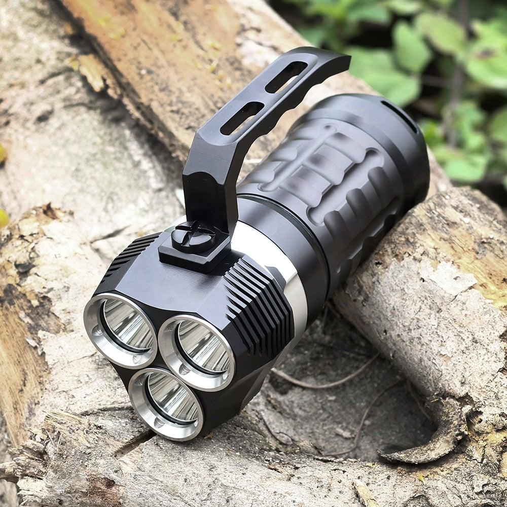 Super Bright High Lumen Underwater and Powerful Waterproof LED Torchlight with Magnetic Control Switch Diving Light Dive Flashlight For Camping Hiking Running Jogging Diving Household Use
