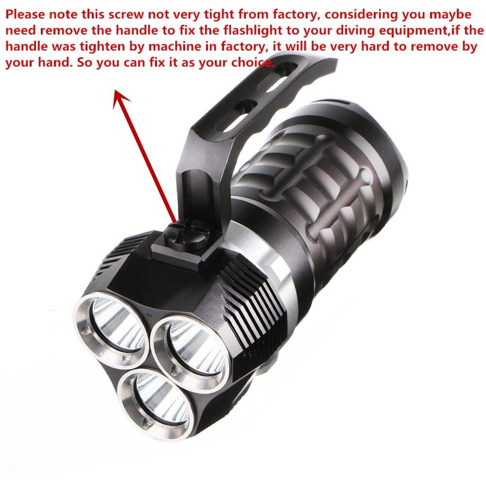 Super Bright High Lumen Underwater and Powerful Waterproof LED Torchlight with Magnetic Control Switch Diving Light Dive Flashlight For Camping Hiking Running Jogging Diving Household Use
