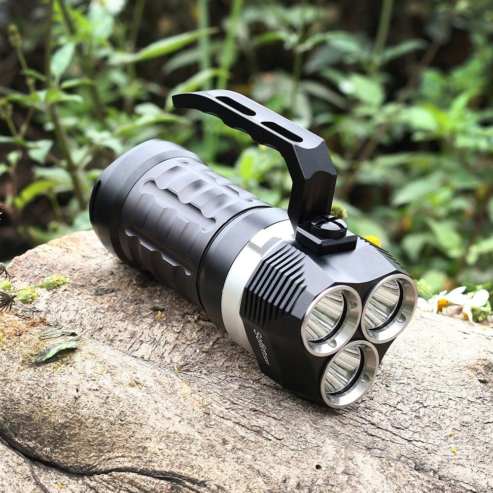 Super Bright High Lumen Underwater and Powerful Waterproof LED Torchlight with Magnetic Control Switch Diving Light Dive Flashlight For Camping Hiking Running Jogging Diving Household Use