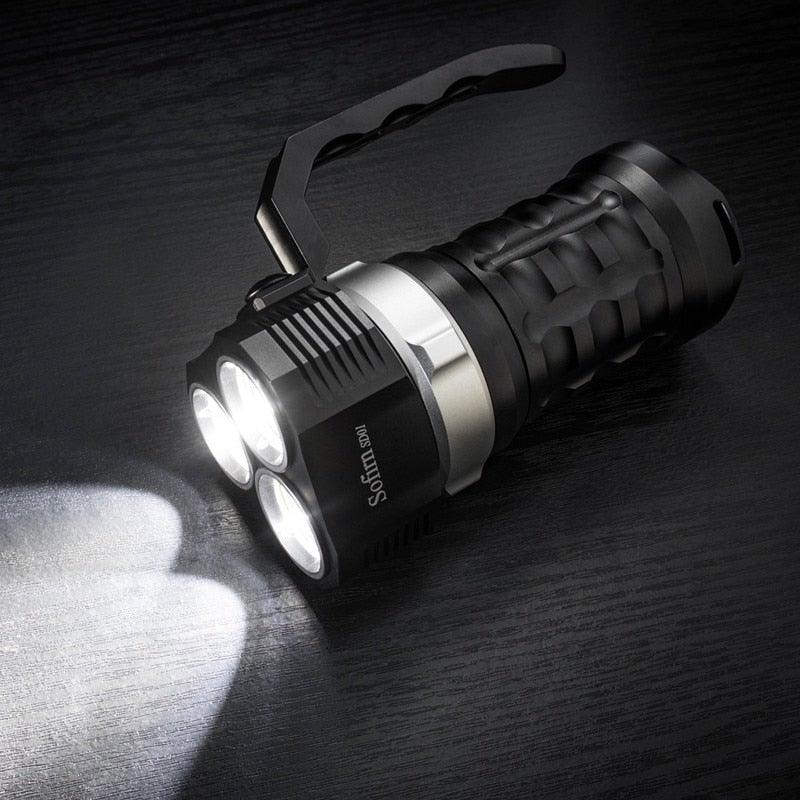 Super Bright High Lumen Underwater and Powerful Waterproof LED Torchlight with Magnetic Control Switch Diving Light Dive Flashlight For Camping Hiking Running Jogging Diving Household Use