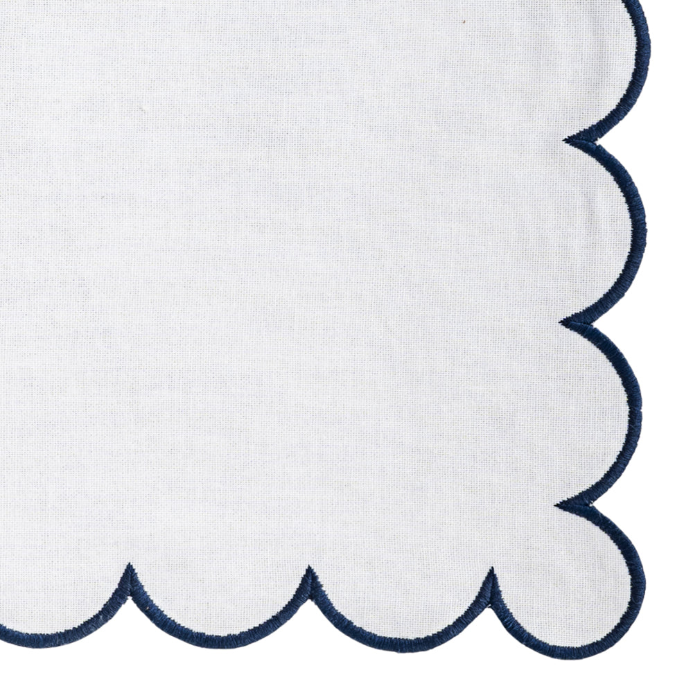 Navy Scalloped Edge Napkins - LongWave