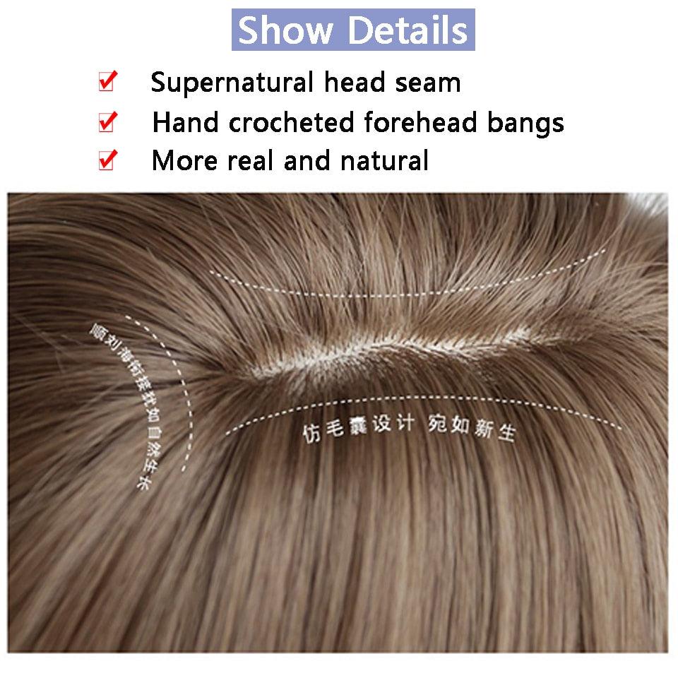 Synthetic Wigs For Women Daily Cosplay Long Water Wave Lolita Wig With Bangs Cold Brown Heat Resistant Hair Bob Wigs For Black Women Cosplay Wigs For Women Gifts for Girlfriends