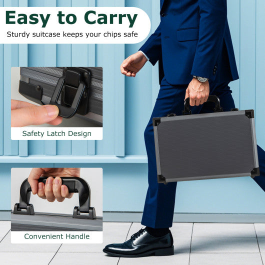 Texas Holdem Poker Chip Set Casino Poker Chips with 400 Pieces Chips-Black