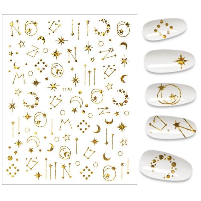 The New 3D Nail Sticker Cool English Letter stickers for nail Foil Love Heart Design Nails Accessories Fashion Manicure Sticker Stickers Girls Manicure Decoration Nail Art Supplies 3D Self-Adhesive Nail Decals Designer Nail Stickers for Acrylic Nails