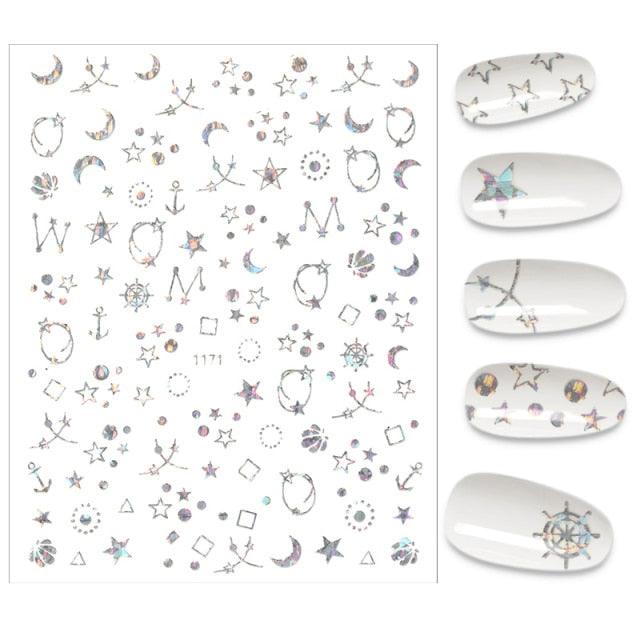 The New 3D Nail Sticker Cool English Letter stickers for nail Foil Love Heart Design Nails Accessories Fashion Manicure Sticker Stickers Girls Manicure Decoration Nail Art Supplies 3D Self-Adhesive Nail Decals Designer Nail Stickers for Acrylic Nails